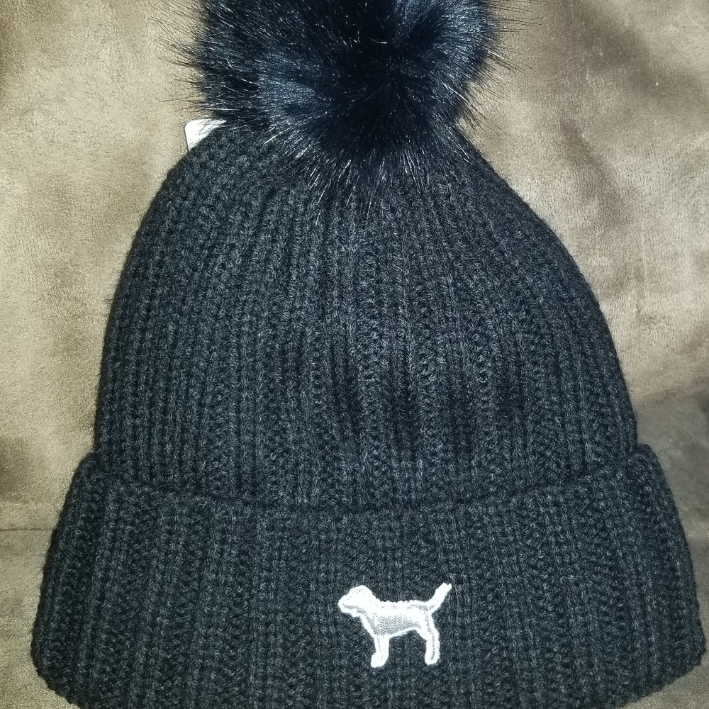 Victoria's Secret Pink Sherpa Lined Beanie Hat